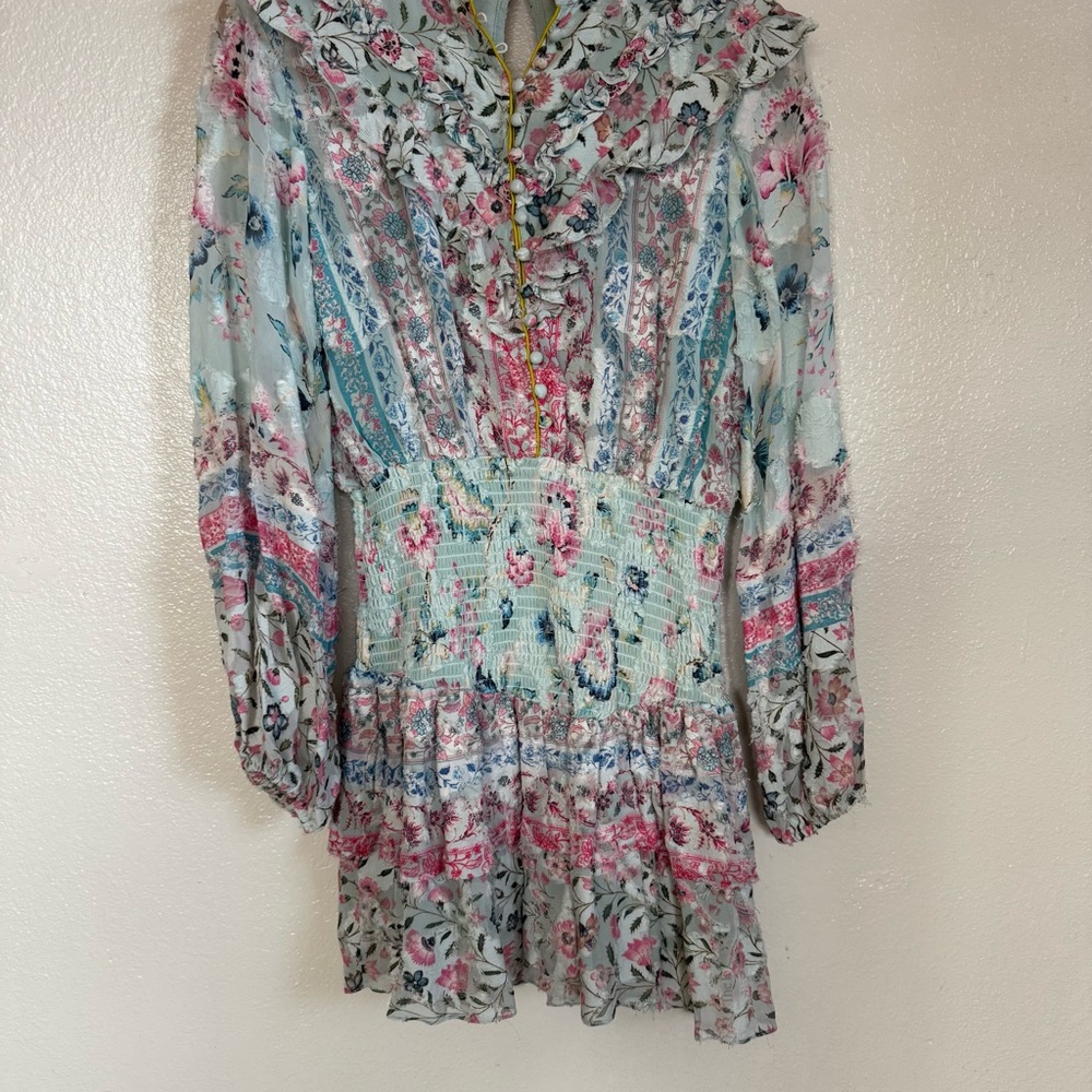 Hana Ruffled Floral Burnout Dress Size S - Picture 6 of 13